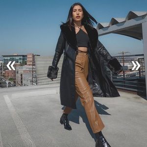 Lioness fur trim trench coat size xs brand new never worn